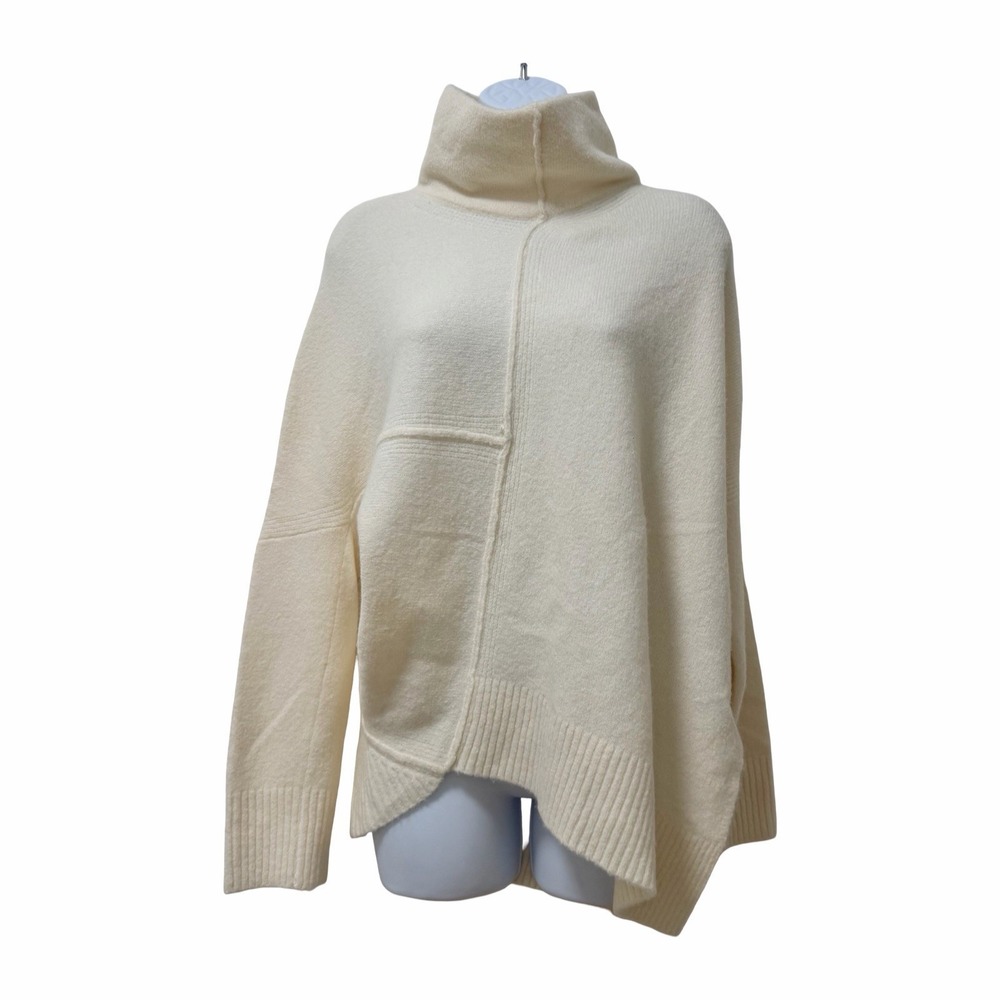 Allsaints Womens Lock Roll Neck Yak Wool Jumper Turtleneck Sweater Size S Ivory